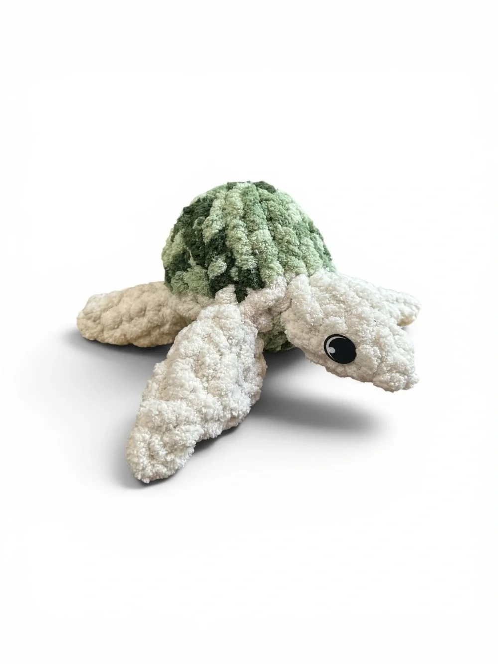 Handmade Crocheted Sea Turtle Plush – Green & Cream